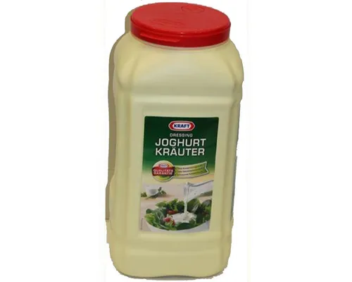 Kraft Joghurt-Kräuter Dressing 5l - Salatdressing mit 40 % fettarmem Joghurt, ideal für frische Salate. In der praktischen 5l Flasche für gastronomische Anwendungen. Kühl und trocken lagern.