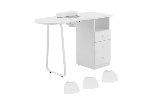 Physa Schminktisch Nageltisch Maniküretisch mit Absaugung - Schminktisch - elegantes Design mit 3 Schubladen und professioneller Absaugung für ein sauberes Nagelstudio-Erlebnis.