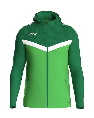 JAKO Herren Iconic Kapuzenjacke - Soft Green/sportgrün, L EU - Funktionsjacken mit Keep Dry Funktion, die Feuchtigkeit effektiv ableitet und perfekten Tragekomfort bei Outdoor-Aktivitäten bietet.