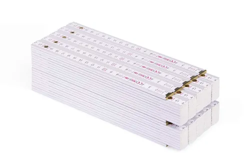 Metrie 2m Zollstock Block 52, Weiß, Gehärtete Stahlgelenke - Messgeräte - Robuste 2m Zollstöcke mit gehärteten Stahlgelenken, ideal für präzise Messungen in Handwerk und Bau.