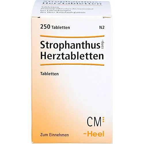 Strophanthus Comp.-Herztabletten 250 ST - Homöopathisches Arzneimittel für das Herz-Kreislaufsystem, ideal gegen nervöse Herzbeschwerden wie Herzstiche und Beklemmungsgefühl. Vertrauen Sie auf natürliche Unterstützung!