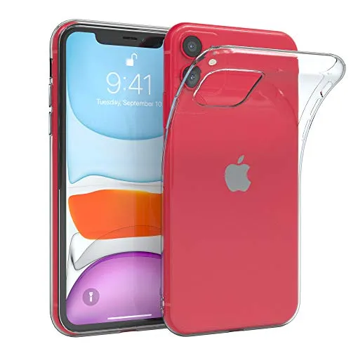 EAZY CASE Hülle kompatibel mit iPhone 11 Schutzhülle Silikon, Ultra dünn, Slimcover, Handyhülle, Silikonhülle, Backcover, Durchsichtig, Klar Transparent