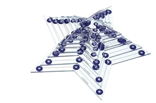 The Quilted Bear 8 rutschfesten transparenten Acryl-Schablonen (Stern) – zum Nähen, Quilten, Patchwork, Basteln, Nählineal – 4 Formen erhältlich, 0,75–3 Zoll, präzise und langlebig. Nahtzugabe