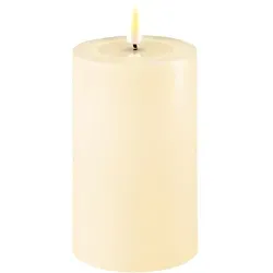 Stumpenkerze LED creme 7,5 x 12,5cm in rot von Deluxe Homeart