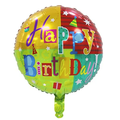 Happy Birthday Luftballons - Geniale Geschenkidee Deko für Geburtstage oder Partys Ballon Helium Folienballon klein mit für Kinder Dekoration Partydeko JGA Geschenkidee - Bunt Grün, Orange, Rot