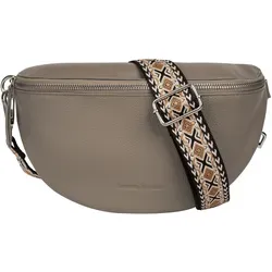 Bruno Banani Gürteltasche aus echtem Leder, grau - Gürteltasche aus echtem Leder, leicht glänzend und ideal für stilbewusste Träger. Mit praktischen Reißverschlussfächern und kompaktem Design für Alltag und Freizeit.