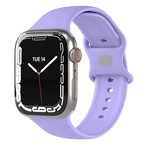EAZY CASE Sport Armband für Apple Watch 44mm / 45mm / 46mm / 49mm verstellbares Silikon Ersatzarmband Sport Loop Band für Apple Watch Serie 11 10 9 8 7 6 5 4 3 2 1 SE für Damen Herren Lila