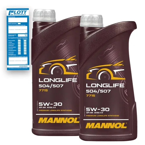 2x 1L Mannol Longlife Öl 5W30 Motoröl API SN VW 504.00 507.00 BMW LL-04
