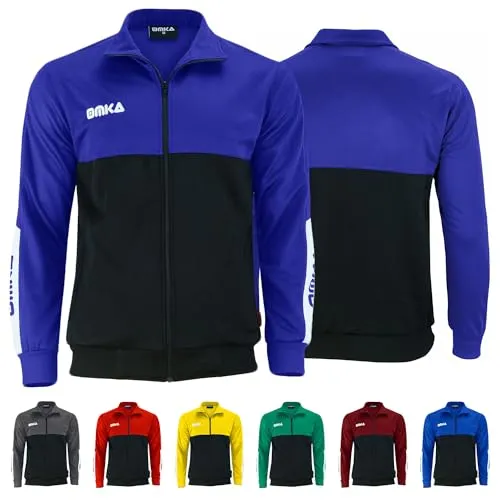 OMKA Herren Trainingsjacke mit Fleece – Fleecejacke Sportjacke für Jogging, Fitness & Fußball – Atmungsaktiv & doppellagig – Mit Reißverschlusstaschen – Leicht & bequem für Sport & Freizeit Lila