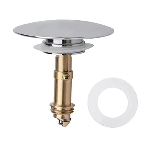 66mm Waschbecken-Ablassschraube, Messing, Chrom, mit Pop-Up-Schraube, Klick-Klack-Steckbolzen für Waschbeckenhahn, Druckknopf, Ablaufgarnitur, Badezimmer-Pop-Up-Stöpsel