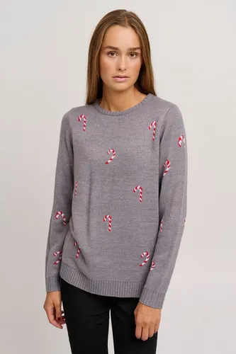 OXMO Strickpullover OXChristel Strickpulli mit Weihnachtsmotiv