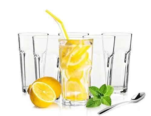 Sendez 6 Cocktailgläser 420ml Longdrinkgläser Kaffeegläser Caipirinha Gläser Trinkgläser Saftgläser