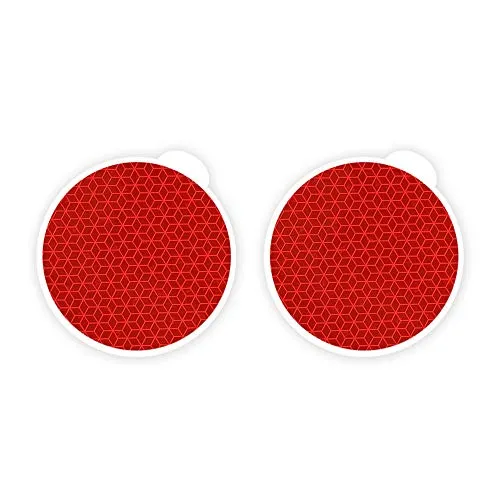 Zwei Reflektoren mit 8 cm Ø in Rot