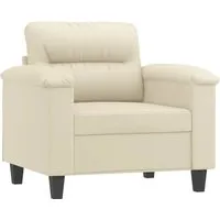 vidaXL Sessel Creme 60 cm Kunstleder - Eleganter Blickfang für dein Zuhause - Sessel aus schmutzabweisendem Kunstleder mit dick gepolsterter Sitzfläche, ideal zum Entspannen oder Lesen. Robustes Metallgestell sorgt für Stabilität und Langlebigkeit.