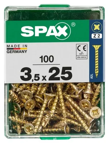 Spax Universalschrauben 3.5 x 25 mm PZ 2 Senkkopf - 100 Stk.  Schraube