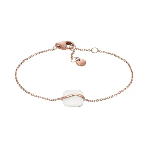 Skagen Damenarmband Sofie Sea Glass Organic Shape weiß, SKJ1815791 - Elegantes Damenarmband aus rostfreiem Stahl in Rose Gold, mit polierter Oberfläche und Hummerschließe für sicheren Halt. Perfekt für jeden Anlass!