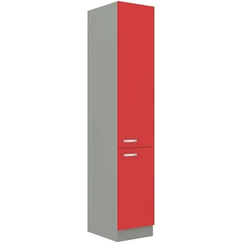 Küchen Hochschrank 40 Glanz Rot + Grau - Einbaumöbel mit passgenauer Anpassung für Küchenmodelle BIANCA, GREY und ROSE. Hohe Qualität, mehr Stauraum und Softclose-Scharniere für ein modernes Kocherlebnis.