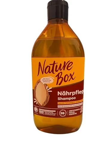 Produktbild Nature Box Shampoo Nährpflege (385 ml), Shampoo für trockenes Haar mit kaltgepresstem Argan-Öl, Haarshampoo für intensive Pflege