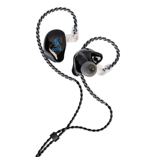Stagg SPM-235 BK - Hochauflösende In-Ear-Kopfhörer, schallisolierend mit klarem Klang und warmen Bässen, inkl. Case und Ohrpolstern