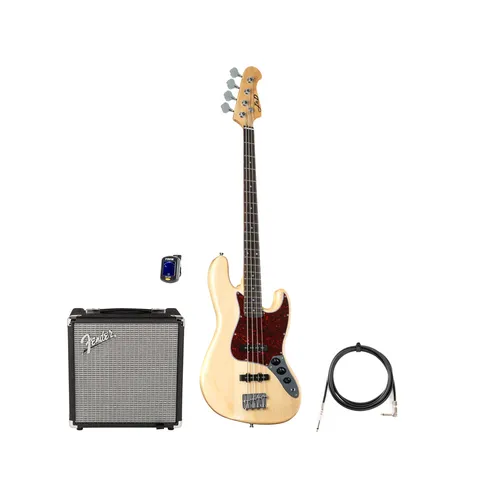 E-Bass Anfänger Set J & D JB II NT + Rumble 15 – Komplettpaket für Einsteiger - E-Bass Set mit Rockson PB Special und Fender Rumble 15 Combo. Ideal für Anfänger mit hochwertigem Klang und einfacher Bedienung. Perfekt zum Üben und für den Einstieg in die Welt der Musik.