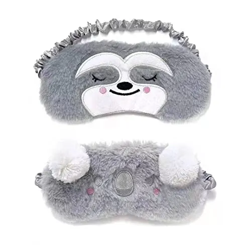 stücke Augenmaske Schlaf Frauen Mädchen Kinder Erwachsene Kind Weiche Augenbinde Elastische Rippe Flauschige atmungsaktive Eimschade Tier Plüsch Cartoon Haut Nacht Reise Schlaf Nickerchen Blackout 2