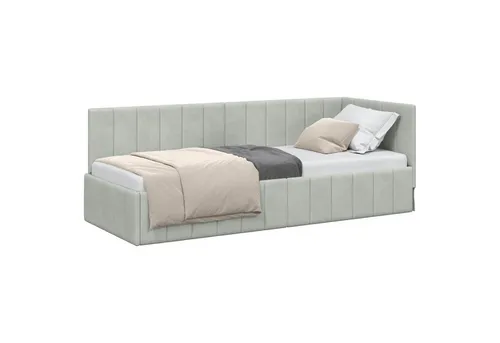 vidaXL Eckbettgestell mit Kopfteil Hellgrau 80 x 200 cm von vidaXL