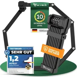 MIVELO Fahrradschloss Faltschloss 120cm – Hohe Sicherheit für E-Bike, MTB & Rennrad - Fahrradschlösser mit hoher Sicherheit – 120cm lang für flexible Anwendung, über 10.000 Kombinationsmöglichkeiten und robust gegen Manipulation. Ideal für Stadtfahrten!