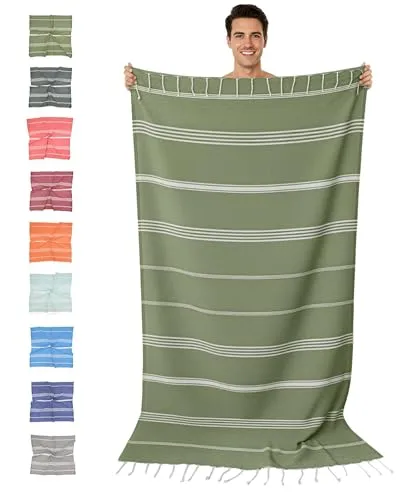 furora HOLIDAY Hamamtuch groß 100x200, Baumwolle - Saunatuch Damen Herren Saunahandtuch: dünn, kompakt, lang - Hammam Tuch XXL, Handtuch: Strandtuch, Hamam Sauna, Strandhandtuch - Urlaub Must Haves