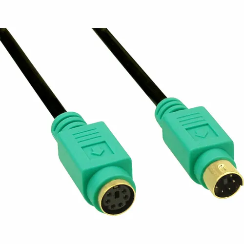 PS/2 Verlängerung Stecker zu Buchse PC99 schwarz Stecker grün Kontakte gold 2m