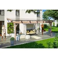 Terrassenüberdachung SKAN HOLZ Ravenna 648x350 cm - Markisen & Terrassenüberdachungen, stilvolle Holzüberdachung für optimalen Wetterschutz und gemütliche Stunden im Freien.