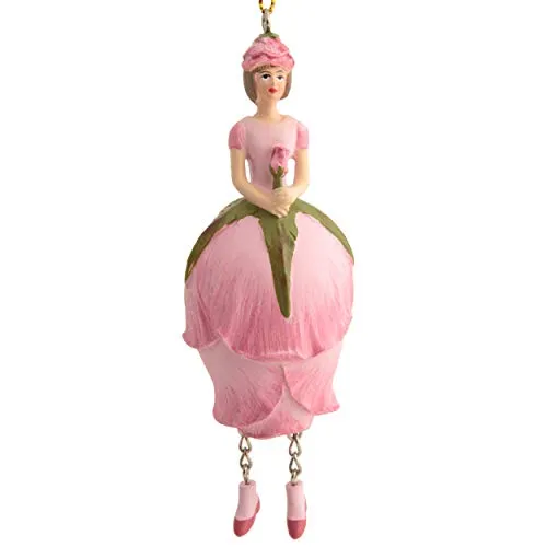 ROSEMARIE SCHULZ Heidelberg Dekofigur Blumenmädchen Rosenknospe zum Hängen Kunstblume