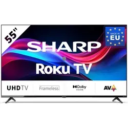 Sharp 55GJ4225E schwarz - 55 Zoll Full HD Fernseher - Fernseher mit brillanter Bildqualität und schlankem Design, ideal für ein beeindruckendes Fernseherlebnis zu Hause.