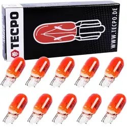 TECPO Glühbirnen WY5W 12V 5W Blinkerbirnen, 10 Stück
