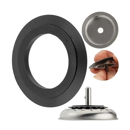 Ersatz Dichtung mit Unterbau für Siebkörbchen, 1 Set, Spüle Siebkorb Dichtring mit Ø 54,5 mm außen, Ø 32,8 mm innen, 4,8 mm Dicke, Ø 40 mm Unterteil, Zubehör Küchenspüle, Siebkorbdichtung Spülbecken