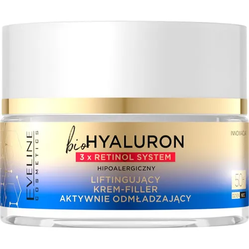 Eveline Cosmetics Bio Hyaluron 3x Retinol System Liftingcreme 50 ml - Hochwertige Gesichtscreme für Damen, spendet intensive Feuchtigkeit und unterstützt die Hautbalance. Ideal für die tägliche Pflege von Gesicht, Hals und Dekolleté.