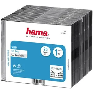Hama 51167 CD Hüllen SlimCase schwarz 25 Stück
