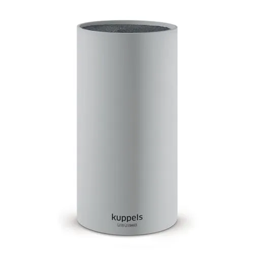 Kuppels ALL4ONE Universal Messerblock Rund, Grau - Küchenmesser Aufbewahrung: Flexibler Messerblock mit herausnehmbaren Borsten für bis zu 6 Messer, ideal für eine ordentliche und griffbereite Küchenorganisation.