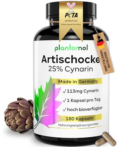 Artischocken Kapseln hochdosiert mit 113mg Cynarin von plantomol