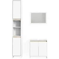 Produktbild Vicco Badmöbel-Set Emma, Weiß/Sonoma, 3 Teile