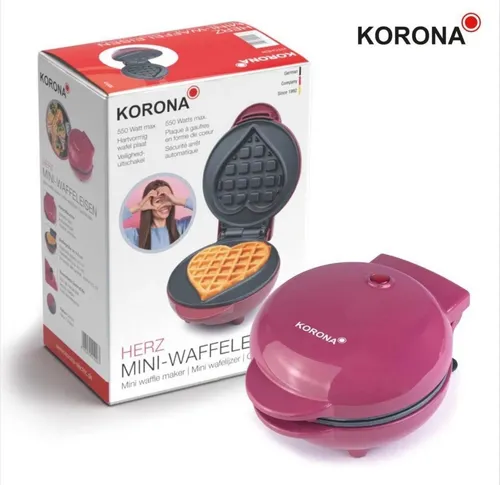 KORONA Mini-Herzwaffeleisen 550W in lila von KORONA