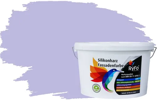 RyFo Colors Fassadenfarbe Silikonharz Flieder 10l - Wasserabweisende und UV-beständige Fassadenfarbe für Außenanwendungen. Ideal für Neubau und Renovierung, bietet hohen Schutz vor Schmutz und eine hervorragende Deckkraft.