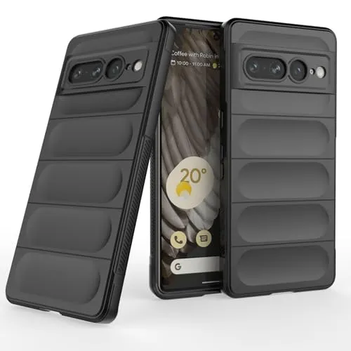 betterfon Handyhülle kompatibel mit Google Pixel 7 Pro | TPU Silikon Bumper Case | Outdoor Schutzhülle mit Stoßschutz | Schwarz
