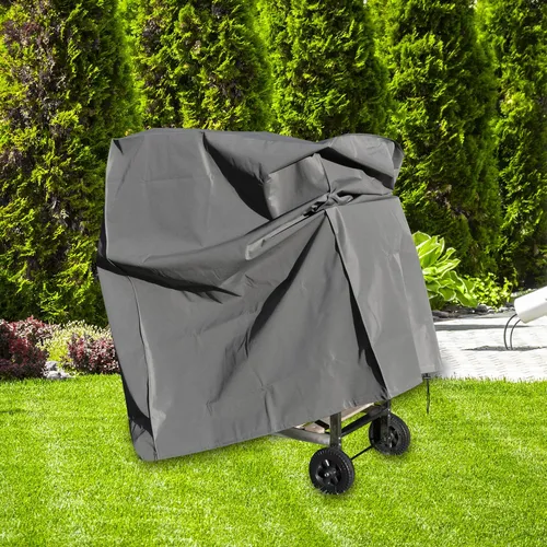 Grillabdeckplane Schutzhaube für Grillwagen - Witterungsbeständige Abdeckhaube mit Kordelzug zum sicheren Befestigen. Schützt Ihren Grill zuverlässig vor Regen und Sonne. Maße: ca. 90 x 60 x 115 cm, aus robustem Polyestergewebe.