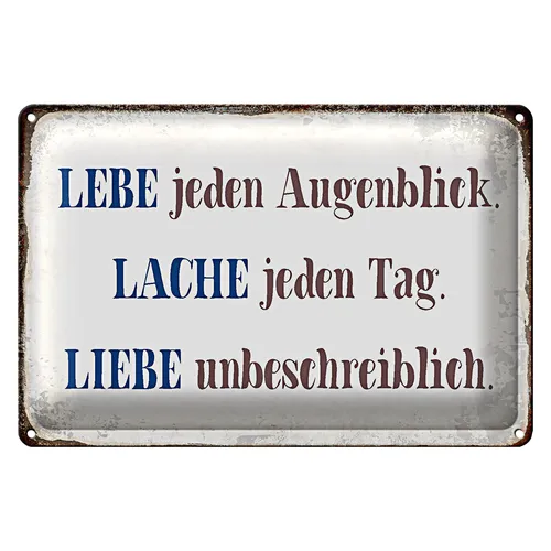 Blechschild Spruch 40x30cm liebe lache jeden Tag