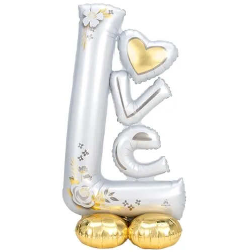  AirLoonz: L-O-V-E Wedding Foil Balloon PKT in gold von Amscan