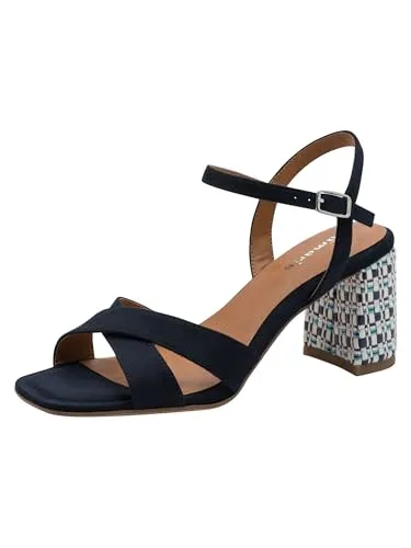 Tamaris Damen Sandalette mit Blockabsatz, blau, 38 EU in blau von Tamaris
