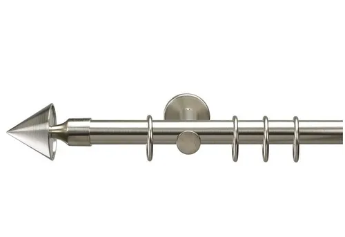 Liedeco Gardinenstange Kegel, Ø 20 mm, 1-läufig, Fixmaß - Elegante Gardinenstange aus Metall mit 20 mm Durchmesser, ideal für stilvolle Fensterdekoration. In verschiedenen Längen erhältlich, inklusive Montagezubehör für einfachen und sicheren Halt.