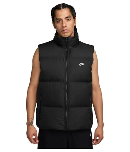 Nike M SF Club Puffer Vest - Herren Steppweste in Schwarz (XL) - Moderne Herren Steppweste in klassischem Schwarz, ideal für Übergangszeiten. Leicht, wärmend und vielseitig kombinierbar – perfekt für sportliche und lässige Outfits.