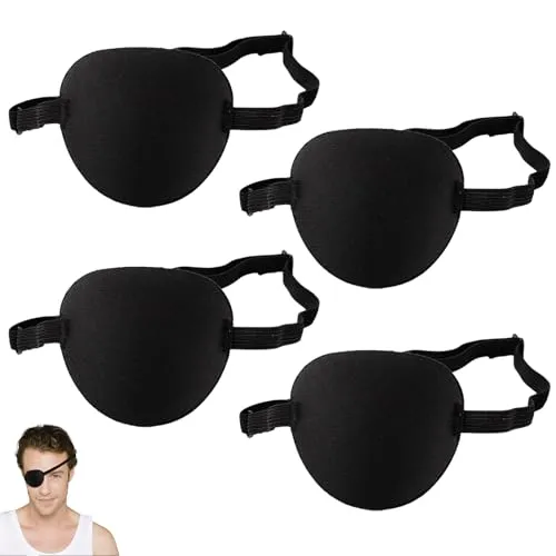 Stück 3D Schlafmasken Set, Augenklappen, Medizinische Augenklappen, Einzelne Augenklappe für Kinder, Linkes Rechtes Auge die Erholungsphase Nach Operationen, Täglicher Gebrauch(Schwarz) 5