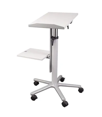 Maul Projektionstisch 93330-82, höhenverstellbar bis 122 cm - Ständer für Projektoren, mobil und höhenverstellbar mit sanfter Absenk-Technik für optimale Nutzung. Ideal für Präsentationen mit Beamer und Laptop.